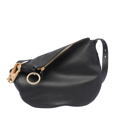Shop Burberry Medium Knight Ring Detailed Shoulder Bag In Black