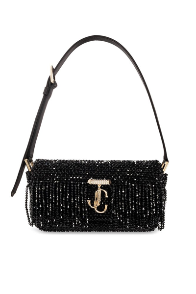 Shop Jimmy Choo Avenue Embellished Mini Shoulder Bag In Black