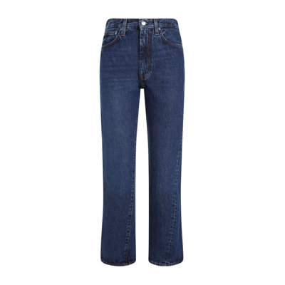 Shop Totême Twisted Seam Jeans In Blue