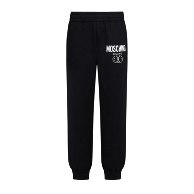 Shop Moschino Logo Printed Sweatpants In Black