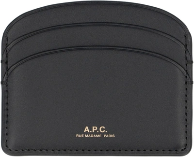 Shop Apc A.p.c. Lune Leather Card Holder In Black