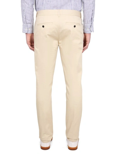 Shop Ami Alexandre Mattiussi Ami Paris Slim Fit Pants In Ivory