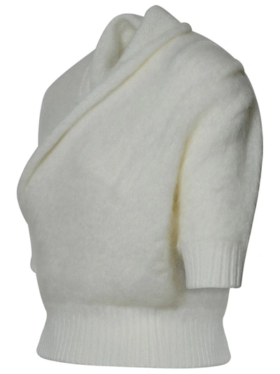 Shop Balmain White Virgin Wool Blend Sweater