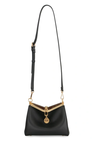 Shop Etro Vela Mini Leather Shoulder Bag In Black