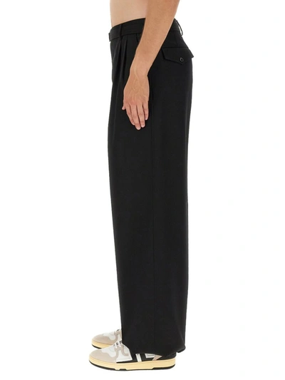 Shop Lanvin Wide Leg Pants In Black