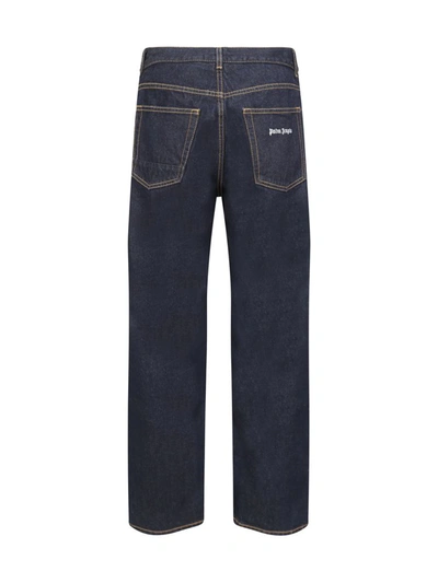 Shop Palm Angels Jeans In Navy Blue