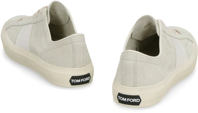Shop Tom Ford Cambridge Suede Sneakers In Ecru