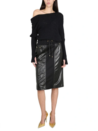Shop Tom Ford Silk Blend Skirt In Black