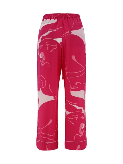 Shop Valentino Pants In Milk/pink Pp