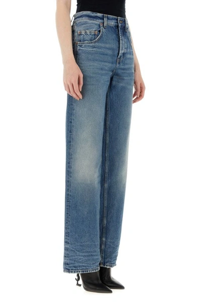 Shop Saint Laurent Woman Denim Jeans In Blue