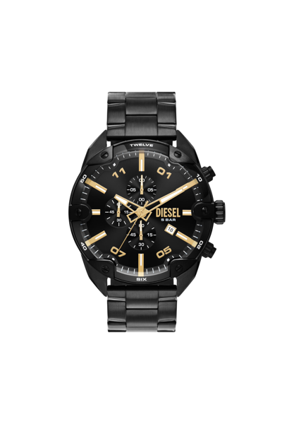 Shop Diesel Spiked Chronograph Black Stainless Steel Watch