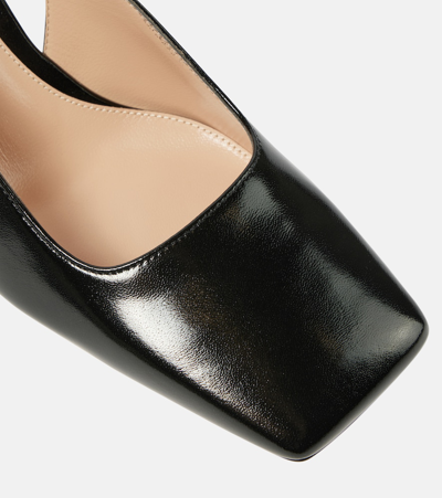 Gianvito Rossi Freeda Sling 55 Square Toe Heels In Black