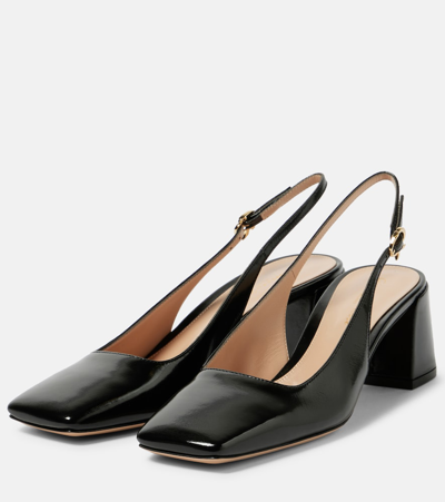 Gianvito Rossi Freeda Sling 55 Square Toe Heels In Black