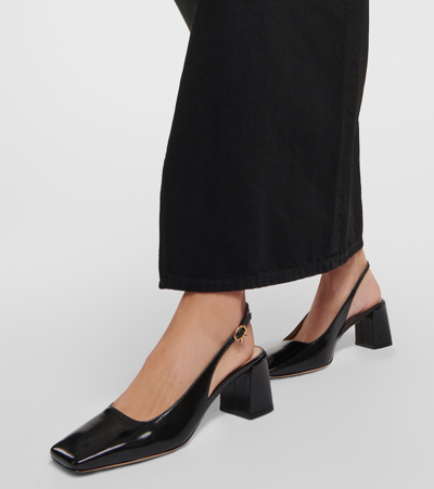 Gianvito Rossi Freeda Sling 55 Square Toe Heels In Black