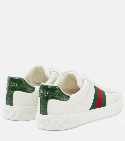 Shop Gucci Ace Leather Sneakers In Multicoloured