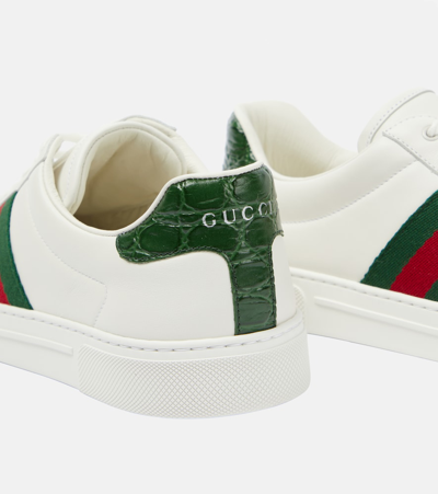 Shop Gucci Ace Leather Sneakers In Multicoloured