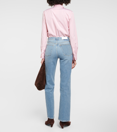 Shop Re/done 70s High-rise Bootcut Jeans In Blue