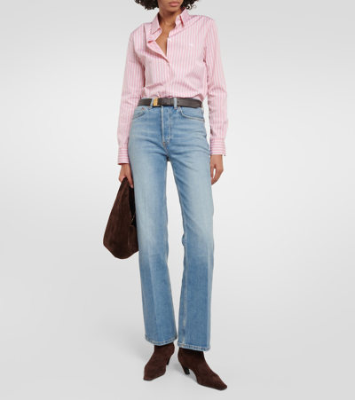 Shop Re/done 70s High-rise Bootcut Jeans In Blue