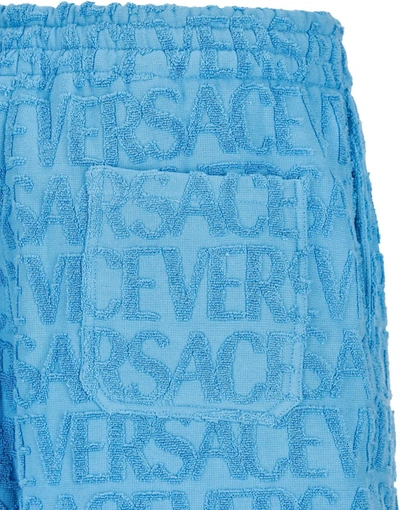 Shop Versace Shorts In Blue