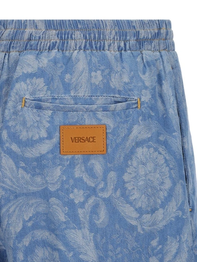 Shop Versace Shorts In Stone Wash