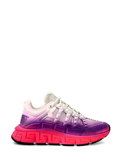 Shop Versace Sneakers In Tropical Pink Dark+orchid Whit