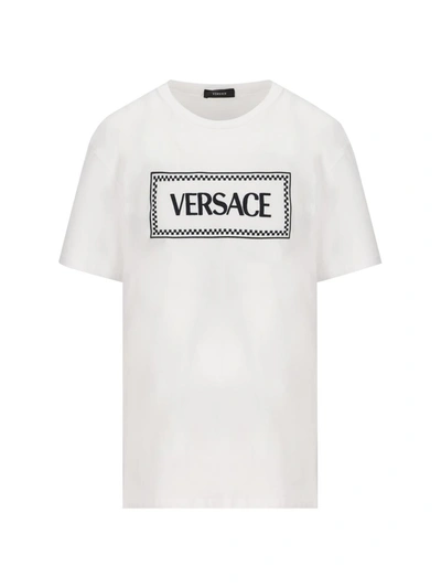 Shop Versace T-shirt And Polo In White+black