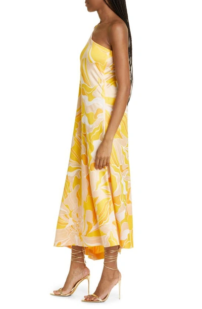 Alexis Brave One-shoulder Tie Printed Midi Dress In Sunlight