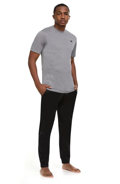 Shop Russell Athletic Tech T-shirt & Fleece Joggers Set In Grey/ Black
