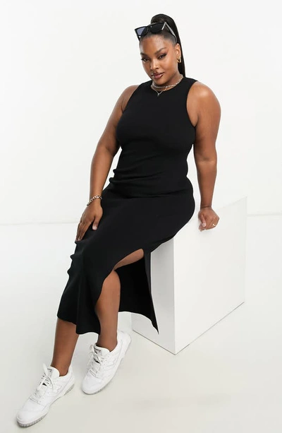 Asos Design Curve Racerback Tank Dress In Black