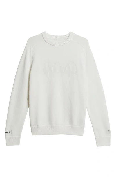 Shop Adidas X Noah Noah Cotton Crewneck Sweater In Off White