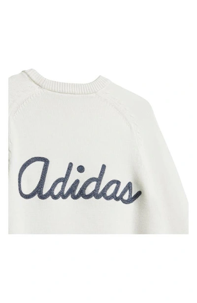 Shop Adidas X Noah Noah Cotton Crewneck Sweater In Off White