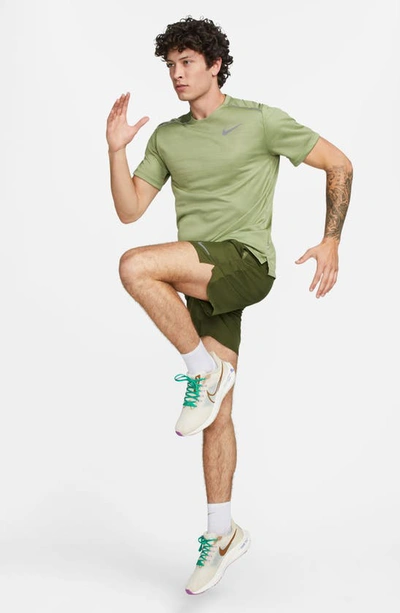 Shop Nike Miler Dri-fit Running T-shirt In Alligator/ Reflective Silv