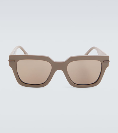 Shop Fendi Square Sunglasses In Brown