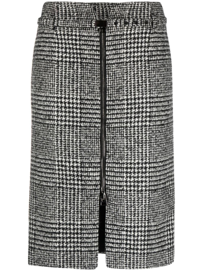 Shop Tom Ford Check-print Pencil Skirt In Nero
