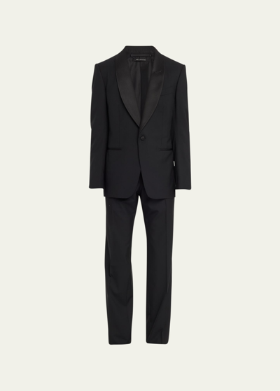 Shop Tom Ford Men's O'connor Solid Wool Suit In Black