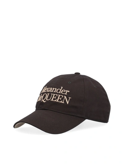 Shop Alexander Mcqueen Hats In Black/beige