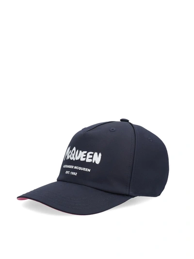 Shop Alexander Mcqueen Hats In Navy/pink