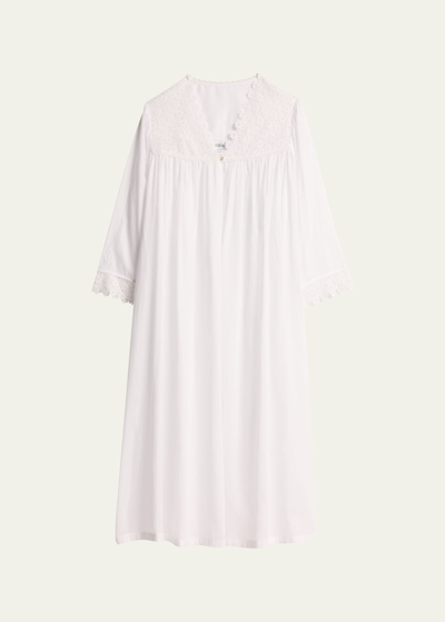 Shop Celestine Luise 3 Ruched Floral Lace & Cotton Nightgown In White