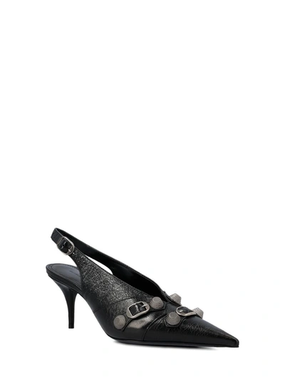 Shop Balenciaga Flat Shoes In Black/aged Nikel