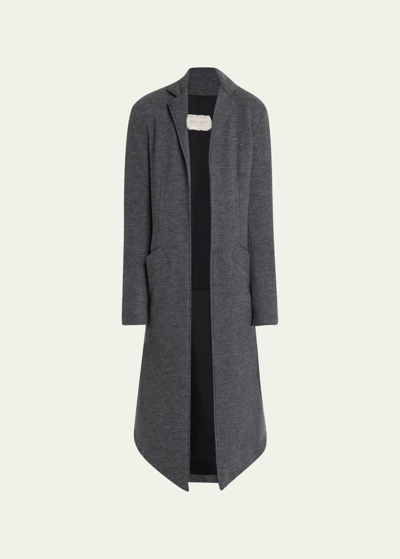 Shop Greg Lauren Men's Wool Open-front Topcoat In Grey