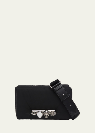 Shop Alexander Mcqueen Men's Knuckle Nylon Crossbody Bag In Black