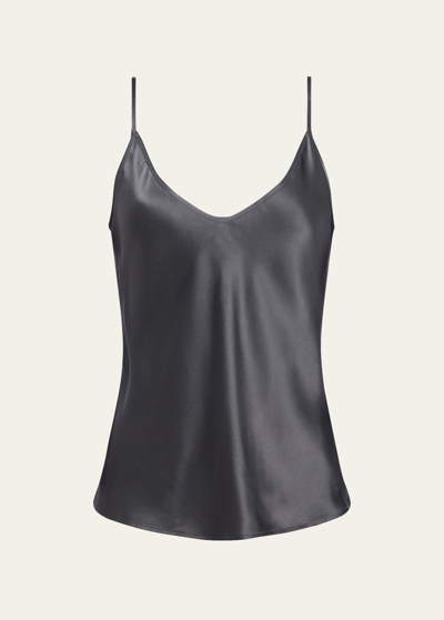 Shop L Agence Lexi Silk Camisole In Charcoal G