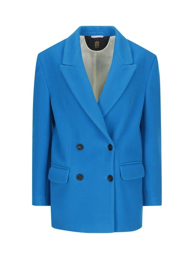 Shop Il Cappottino The Coat Jackets In Turquoise