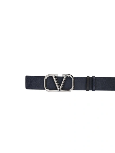 Shop Valentino Garavani Belts In Black/marine