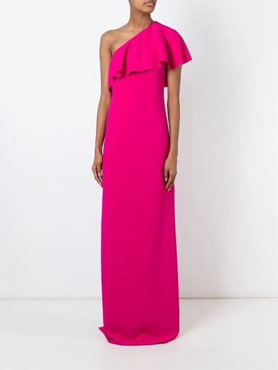 Shop Lanvin One Shoulder Dress In Pink