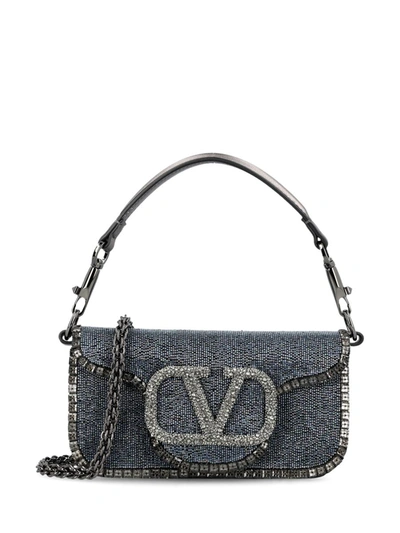 Shop Valentino Garavani Handbags In Dark Denim/anthracite/bl.diamon