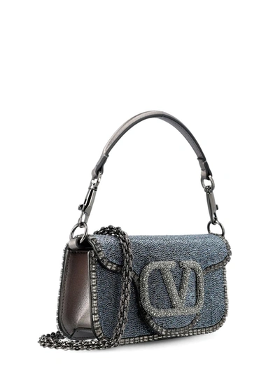 Shop Valentino Garavani Handbags In Dark Denim/anthracite/bl.diamon