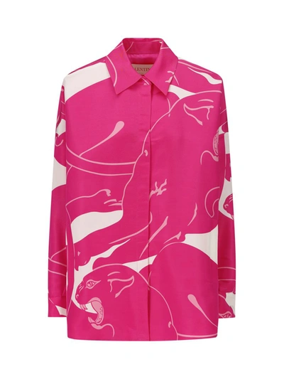 Shop Valentino Garavani Shirts In Milk/pink Pp