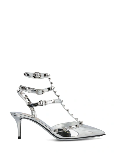 Shop Valentino Garavani Low Shoes In Silver