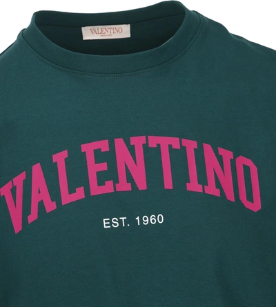 Shop Valentino T-shirt And Polo Shirt In Green/pink Pp